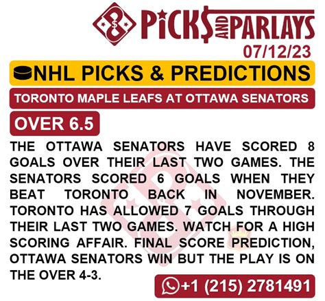 nhl picks and parlay|NHL Picks, NHL Predictions and Odds .